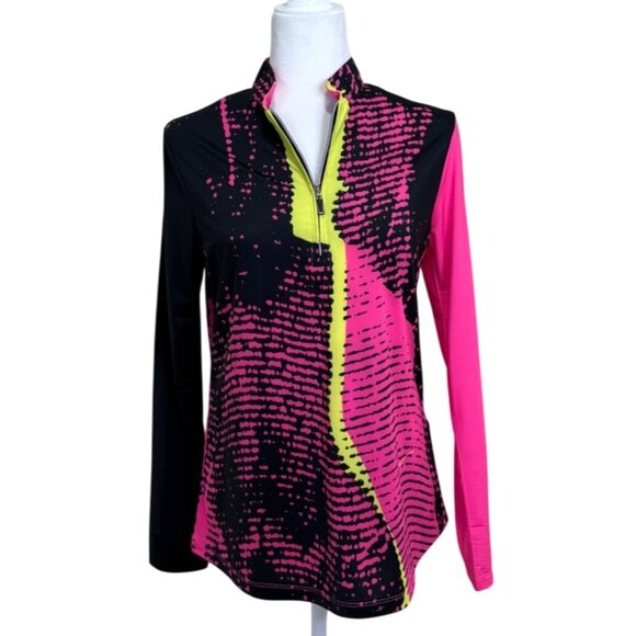 SunSense Jamie Sadock Long Sleeve Top 1/4 Zip Performance Sun Shirt Pink Size M - Picture 1 of 7